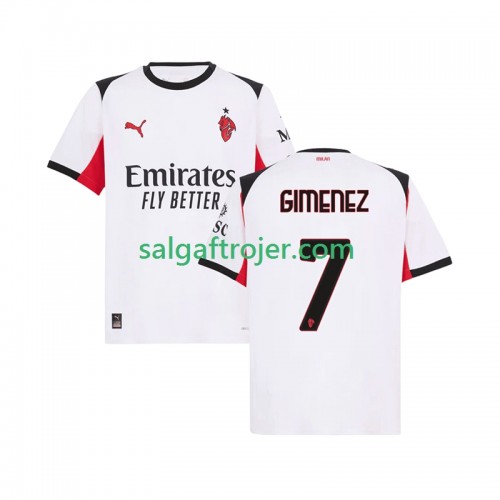 AC Milan Santiago Gimenez 7 Fodboldtrøjer Udebanesæt 2025/26 Kort ærmer AC Milan Santiago Gimenez 7 Fodboldtrøjer Udebanesæt 2025/26 Kort ærmer